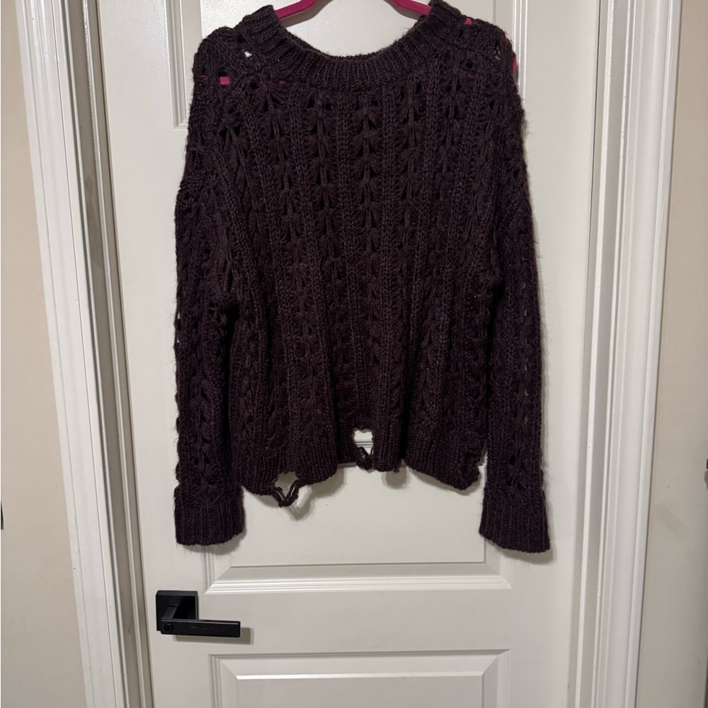 Altar'd State Dark Brown Knit Sweater